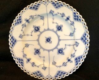 Royal Copengagen Blue Fluted Plates Full Lace - 2 9in,  1 8 In,  1 5 3/4in - see desc. 2