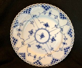 Royal Copengagen Blue Fluted Plates Full Lace - 2 9in,  1 8 In,  1 5 3/4in - see desc. 4
