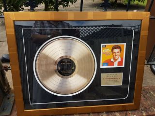 Elvis Presley Jailhouse Rock Gold Disc Vinyl Record Award Display Lp 68x53cm
