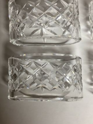 Set of 4 Waterford Crystal Alana Napkin Rings Oval Flat Bottom Old Gothic Mark 2