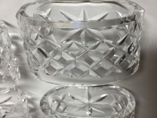 Set of 4 Waterford Crystal Alana Napkin Rings Oval Flat Bottom Old Gothic Mark 4