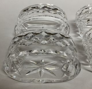 Set of 4 Waterford Crystal Alana Napkin Rings Oval Flat Bottom Old Gothic Mark 6
