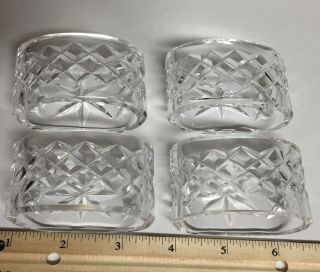 Set of 4 Waterford Crystal Alana Napkin Rings Oval Flat Bottom Old Gothic Mark 7