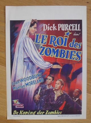 King Of The Zombies Dick Purcell Horror Belgian Movie Poster 