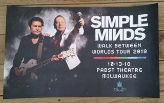 Simple Minds Official Poster 10 - 13 - 18 Pabst Theater Milwaukee,  Wi.