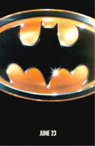 1989 Batman Advance Teaser Jack Nicholson Movie Poster One Sheet