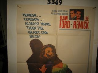 Experiment in Terror 1sh Movie Poster ' 62 Glenn Ford,  Lee Remick 2