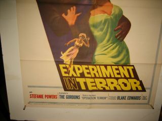 Experiment in Terror 1sh Movie Poster ' 62 Glenn Ford,  Lee Remick 3