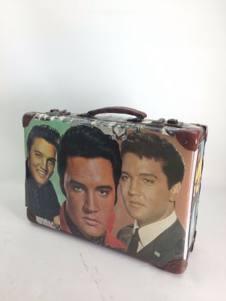 Vintage Fan Made Elvis Presley Memorabilia Suitcase Handmade Antique Tcb America