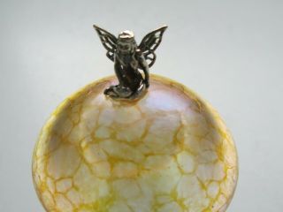 Ditchfield Yellow Mushroom With Silver Fairy Atop,  Signed