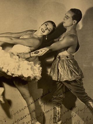 1930s Olja Smirnova Nicolas Tripolitoff Signed Autographed Photo Ballet