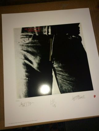 The Rolling Stones Sticky Fingers Art Print Lithograph Mick Jagger Andy Warhol