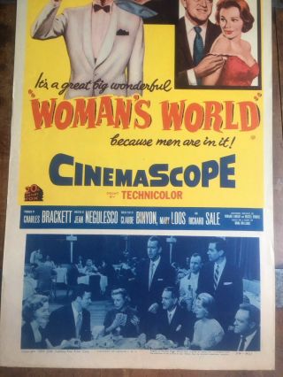 WOMAN ' S WORLD CLIFTON WEBB LAUREN BACALL 1sh MOVIE POSTER 1954 3