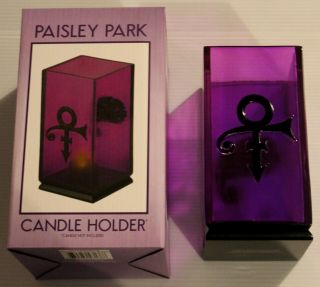 PRINCE - OFFICIAL PAISLEY PARK PURPLE LOVE SYMBOL CANDLE HOLDER - NPG - BOXED 2
