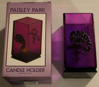 PRINCE - OFFICIAL PAISLEY PARK PURPLE LOVE SYMBOL CANDLE HOLDER - NPG - BOXED 3