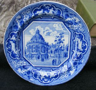 Historical Staffordshire Radcliffe Library Oxford Blue Plate By Ridgway