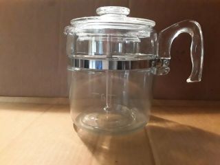 Pyrex Vintage Flame Ware 9 Cup Range Top Coffee Pot Percolator -