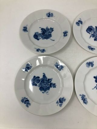 Royal Copenhagen Denmark Blue Flower 4 Salad Plates 1st Quality 8514 2