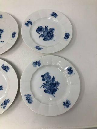 Royal Copenhagen Denmark Blue Flower 4 Salad Plates 1st Quality 8514 3