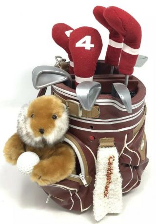 Collectible Caddyshack Golf Bag Singing Gopher & Moving Clubs Musical Music Box