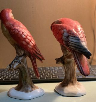Vintage Pair Porcelain Ceramic Hawk Statues Made in Italy 3