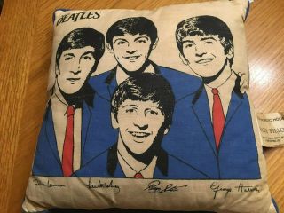 The Beatles 12x12 Nordic House Pillow Blue Vintage & Rare 1960 