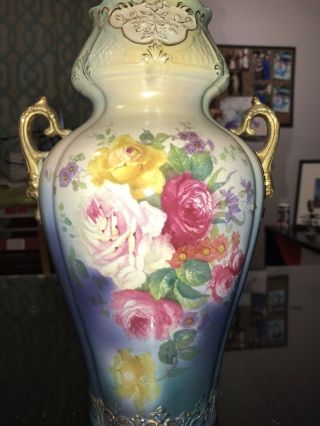 Royal Bonn Vase By Franz Anton Mehlem Of Germany Between 1880 - 1910; Gold Trimmed 2