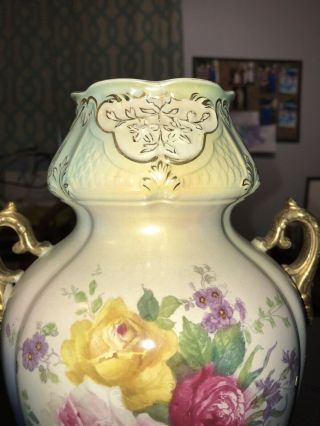 Royal Bonn Vase By Franz Anton Mehlem Of Germany Between 1880 - 1910; Gold Trimmed 3
