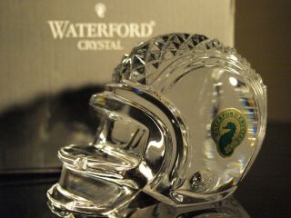 Waterford Crystal Football Helmet Paperweight/ Sculpture Boxed Ireland