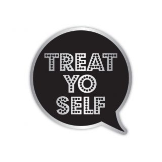 Treat Yo Self Holographic Vinyl Sticker - Parks And Recreation,  Aziz Ansari