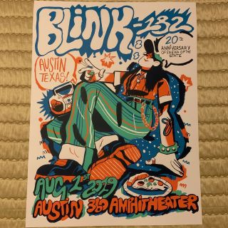 Blink 182 Concert Poster Austin 360 Amphitheater 08/01/2019 August 1 2019