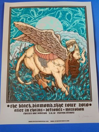 Rare Alice In Chains Deftones Mastodon Print Jermaine Rogers 2010 Chicago Poster