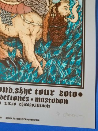 RARE Alice In Chains DEFTONES Mastodon Print Jermaine Rogers 2010 Chicago poster 2