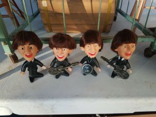 Vintage 1964 Beatles Ringo Starr Harrison Mccartney Remco Nems 4 Dolls Figures