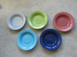 5 Vintage Fiesta Deep Plates Soup Bowls - Fiestaware