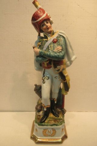 Capodimonte Porcelain Figurine Napolenic Hussar Soldier 12 " Tall