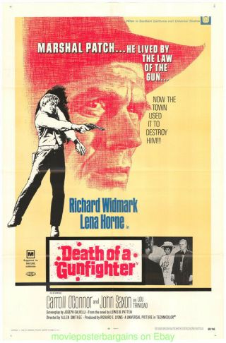 Death Of A Gunfighter Movie Poster Richard Widmark Lena Horne 1969