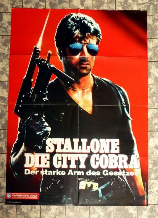 Cobra Stallone Video - Poster German 1 - Sheet Filmposter 23x33inch City Cobra ´87
