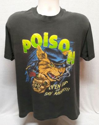 1988 Poison Open Up And Say Ahhh Concert T Shirt Sz Xl