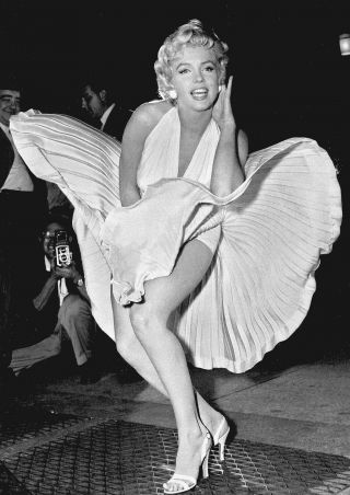 Marilyn Monroe Sexy Legs Blow Up Dress Bumper Sticker Or Fridge Magnet