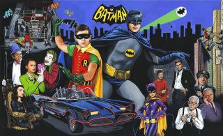 Batman & Robin Batmobile Adam West The Joker 2 Bumper Sticker Or Fridge Magnet