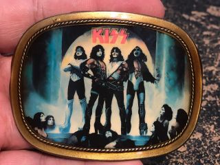 Kiss LOVE GUN Belt Buckle 1977 Pacifica Mfg Vintage Paul Stanley Gene Simmons 2