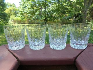 Set Of 4 Rogaska Crystal Queen Pattern Double Old Fashioned Glasses Tumblers 4 "