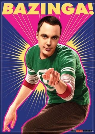 The Big Bang Theory Sheldon Pointing Saying Bazinga Photo Fridge Magnet