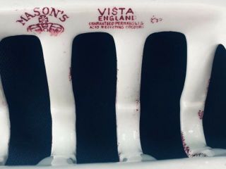 Vintage Mason`s Pink Vista VERY RARE 5 inch Toast Bread Server/Holder; EUC 8