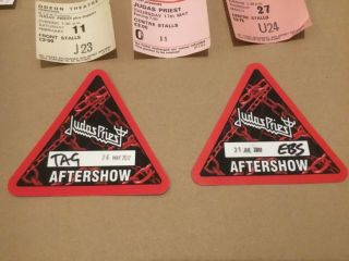 Judas Priest “Memorabilia” ticket stubs,  passes and an early pin badge 2