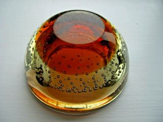 vintage Murano FERRO amber sommerso bullicante glass geode bowl 7