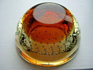 vintage Murano FERRO amber sommerso bullicante glass geode bowl 8