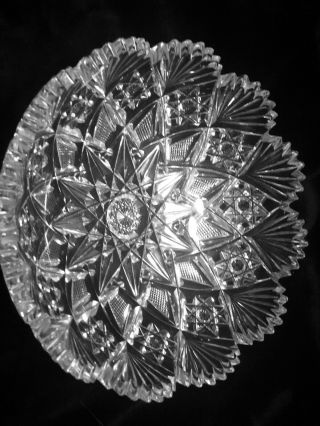 Signed Hawkes American Brilliant Cut Glass Crystal Bowl.  Gladys Pattern 2