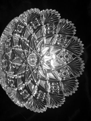 Signed Hawkes American Brilliant Cut Glass Crystal Bowl.  Gladys Pattern 4